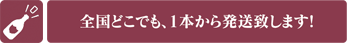 全国どこでも、1本から発送致します！